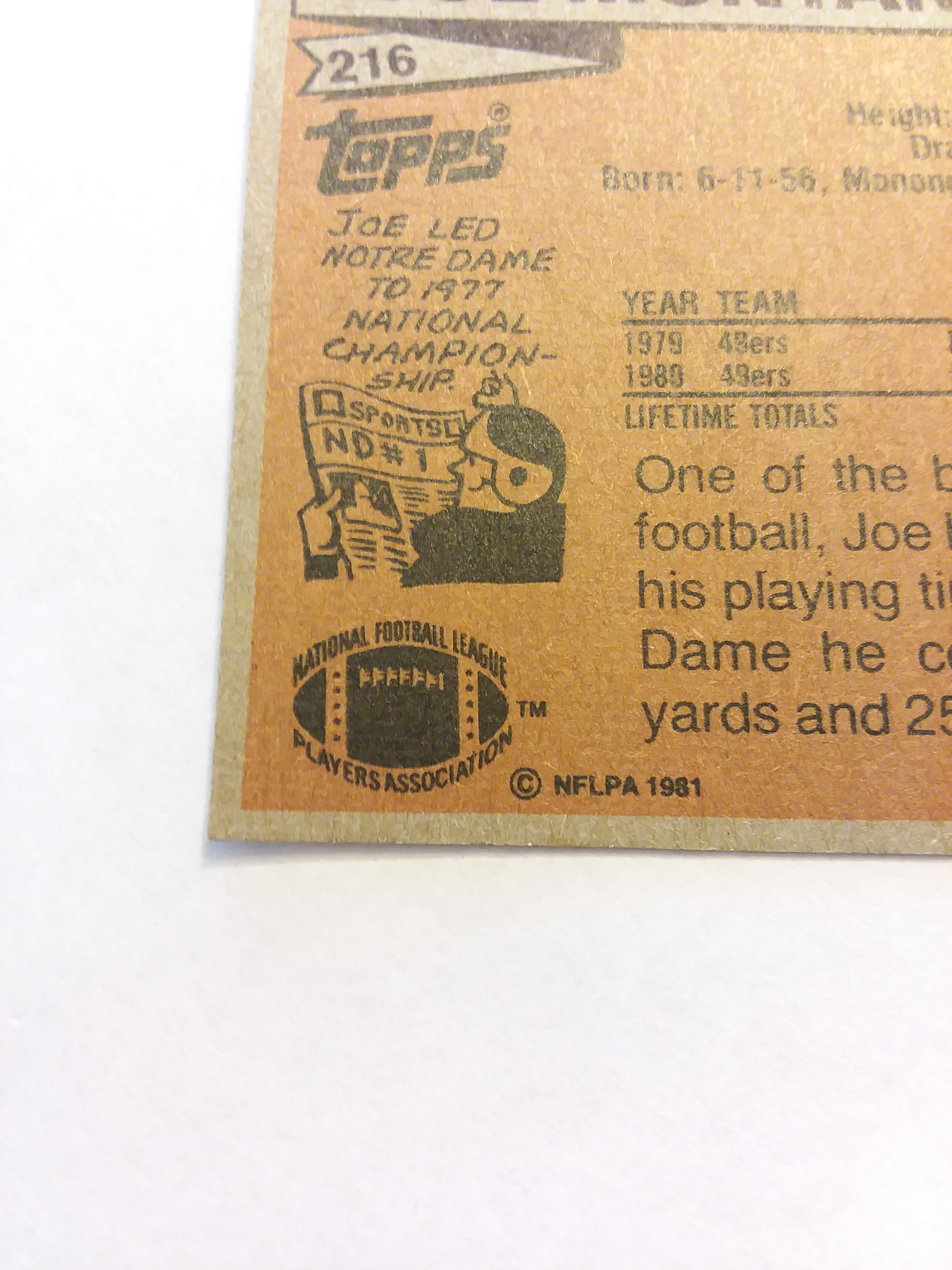 Joe Montana Rookie Card in Near Mint Condition Prior to Auction. Etsy