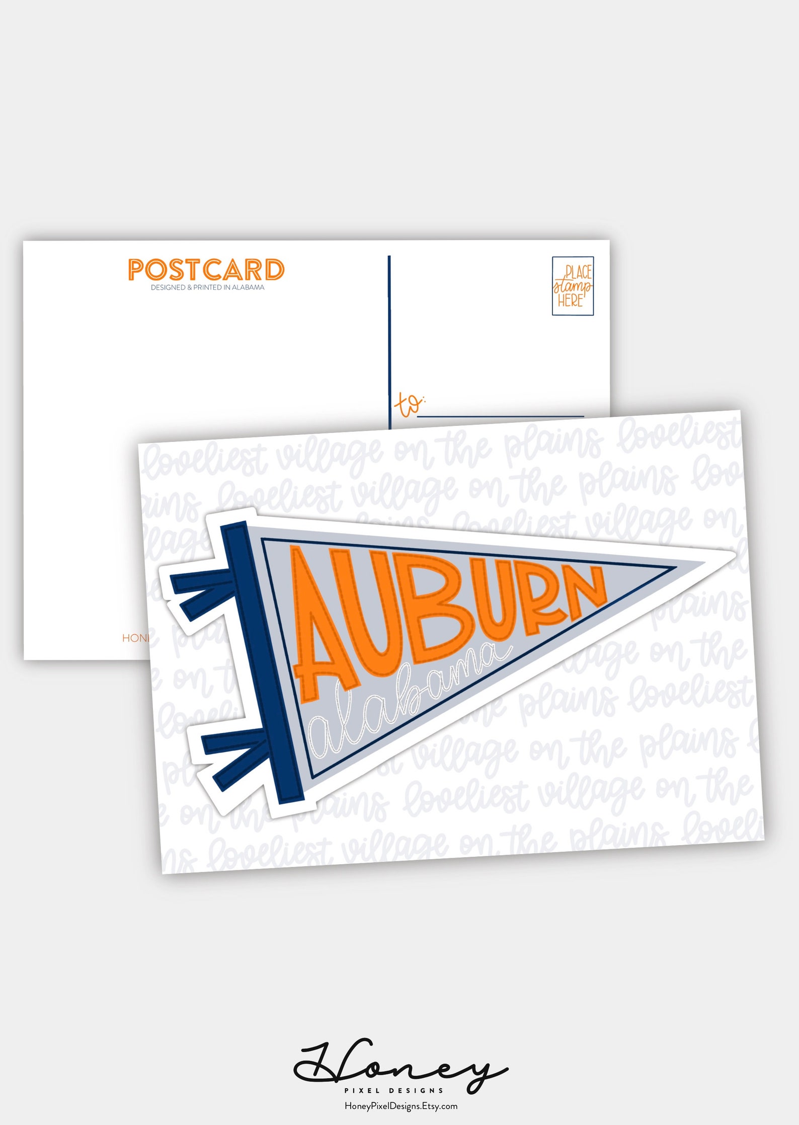 Auburn Pennant Postcard Pack of 10 20 50 or 100 | Etsy