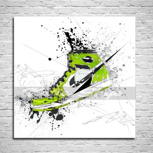 CANVAS PRINT Lime Green Sneaker Wall Art Contemporary Canvas Wall Art SNK-AJ05