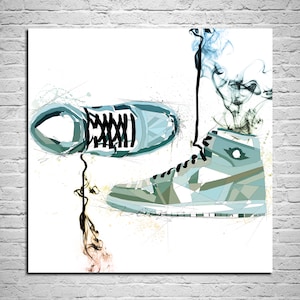 CANVAS PRINT Smoky Sneakers Wall Art Contemporary Canvas Wall Art SNK-AJ20