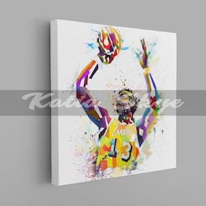 Basketball Canvas Wall Art, Sports Canvas Print, Abstract Canvas Wall Art, Game Room Decor, Canvas Print, Large Wall Art, NBA Poster