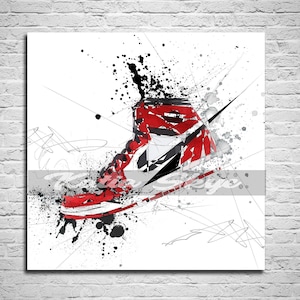 CANVAS PRINT Red Sneaker Wall Art Contemporary Canvas Wall Art SNK-AJ02