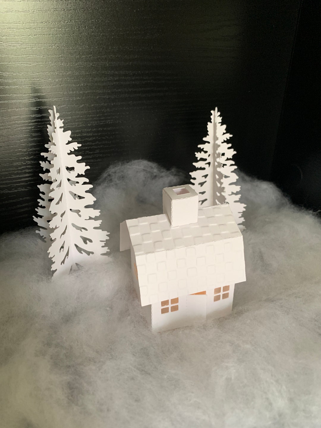 Gambrel House White Christmas Tea Light Village Christmas Village