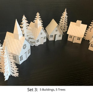 White Christmas Tea Light Village Christmas Village Decoration Paper House Set Fireplace Mantle Christmas Decor READ DESCRIPTION image 3