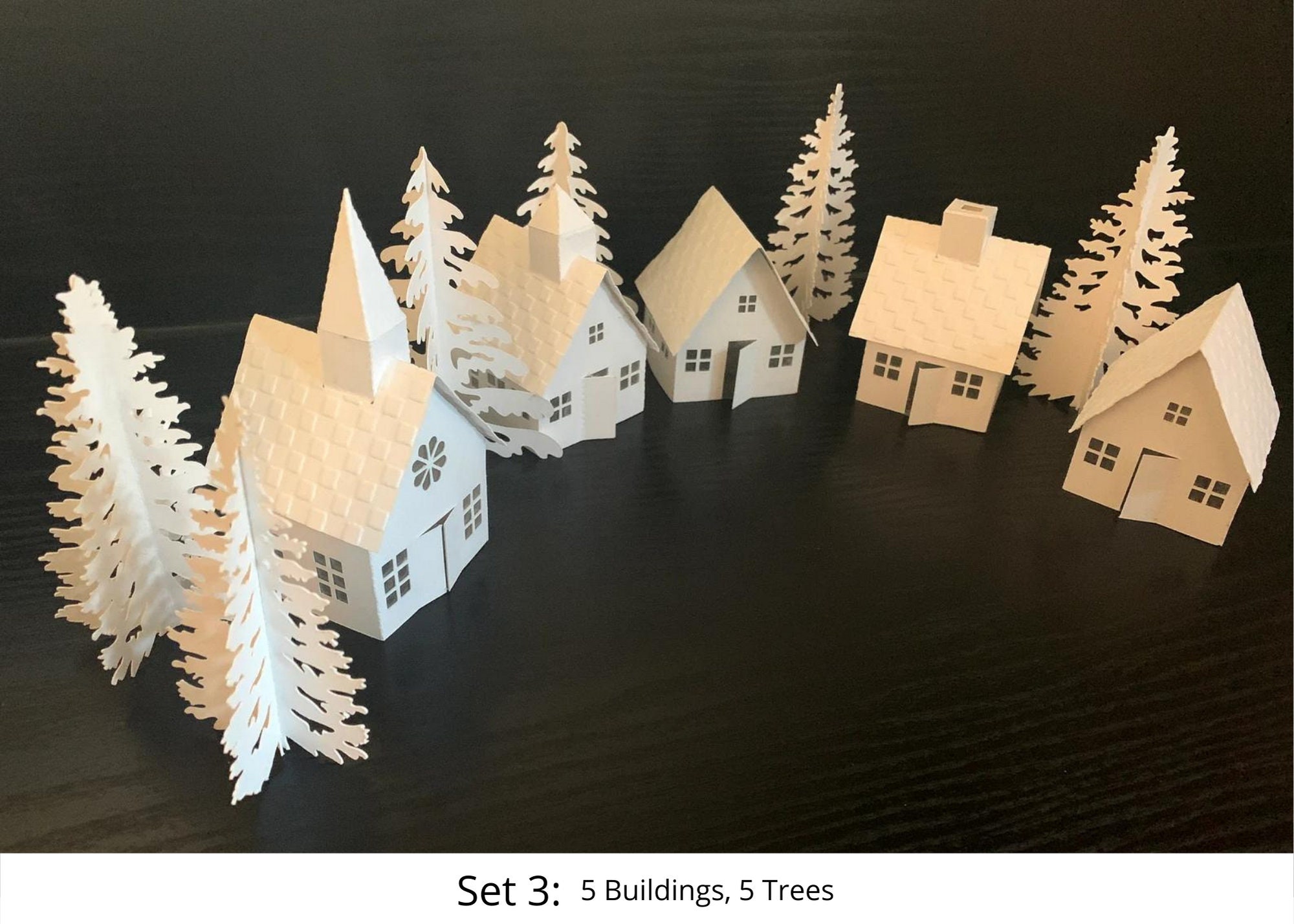 White Christmas Tea Light Village Christmas Village Etsy