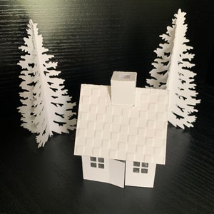 Cape House White Christmas Tea Light House | Christmas Village Decoration | Paper Decor | Fireplace Mantle Christmas Decor | Village Add-On