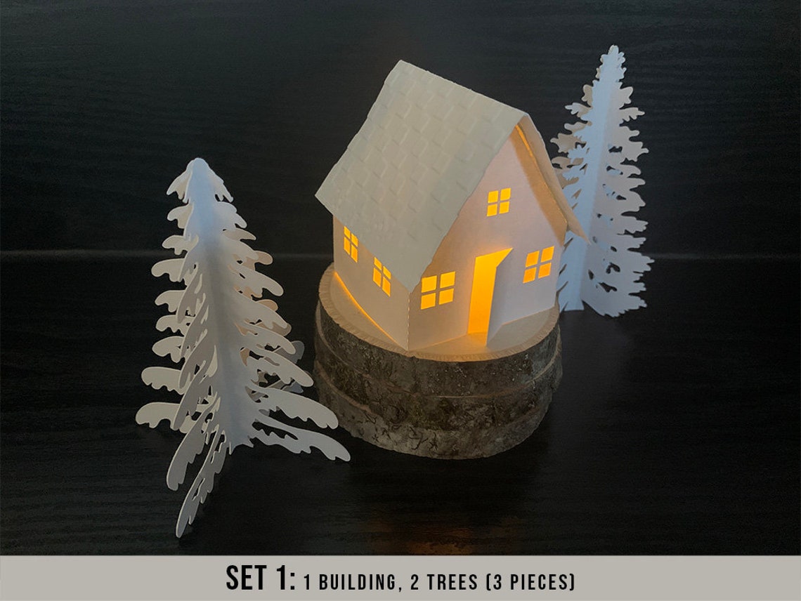 White Christmas Tea Light Village Christmas Village Etsy