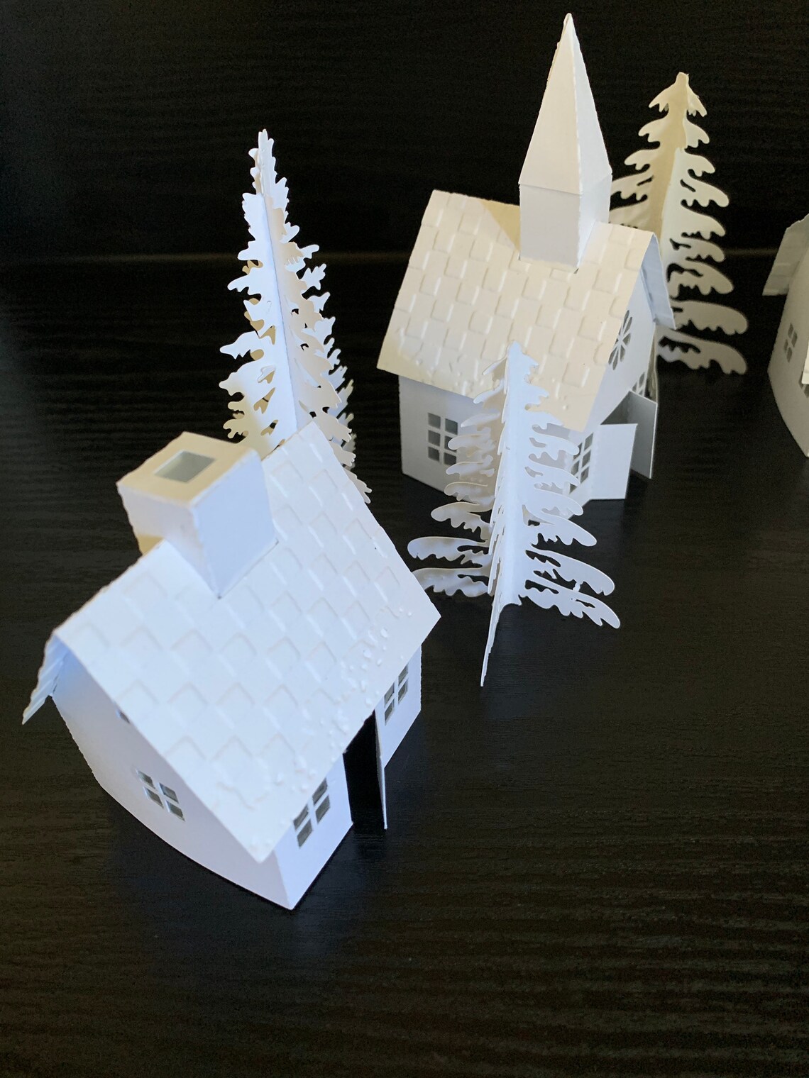 White Christmas Tea Light Village Christmas Village Etsy