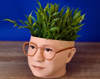 Custom Head Planter, Handpainted Custom Face Planter, Unique Head Flower Pot, Photo Plant Pot, Indoor Flower Pot, 1st Home Housewarming Gift