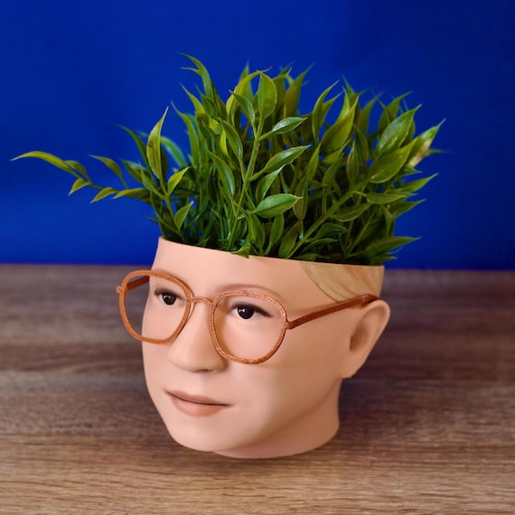 Custom Head Planter, Handpainted Custom Face Planter, Unique Head Flower Pot, Photo Plant Pot, Indoor Flower Pot, 1st Home Housewarming Gift