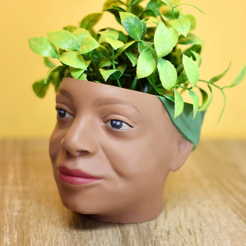 Custom Face Planter Pot – Personalized 3D Printed Head Planter Gift, Hand-Painted Portrait Flower Pot, Indoor Succulent Planter Home Decor image 7
