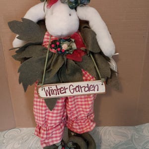 Darling Vintage Bunnies by the Bay named Bayberry Winter Garden Bunny 20&quot;