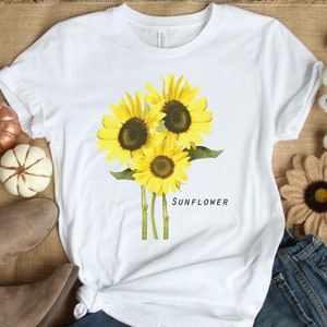 Sunflower Shirt, Flower shirt, Botanical Shirt, Gift for Her, Gift For Mom, Fall Shirt, Sunflower Gift, Sunflower Lover, Gift For Bestfriend
