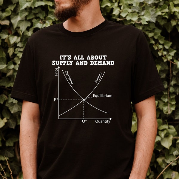 Funny Saying It's All About Supply And Demand Graphic Shirt, Economist Shirt, Economics Student, Economics Professor, Economics Teacher