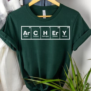 アーチェリー周期表Tシャツ：面白い科学シャツ、アーチェリー愛好家へのギフト
