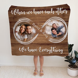 Manta de aniversario personalizada, manta de nombre, manta de fotos, regalo de aniversario de boda, manta de pareja, regalo romántico, manta de imagen