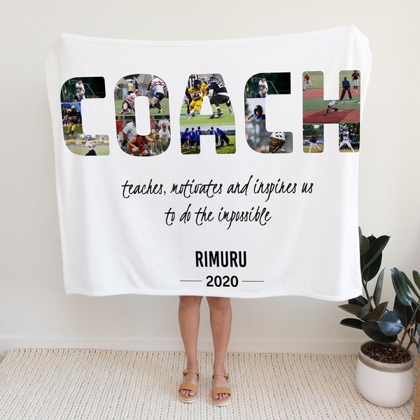 Personalized Photo Blanket | Coach Appreciation Gift | Coach Photo Blanket | Custom Blanket | Picture Blanket | Custom Year Team Blanket