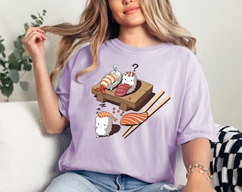 Funny Graphic Sleepwalking Sushi Shirt, Japanese food shirt, sushi gift, sushi lover gift, food lover shirt, cute sushi shirt, Mom Gift