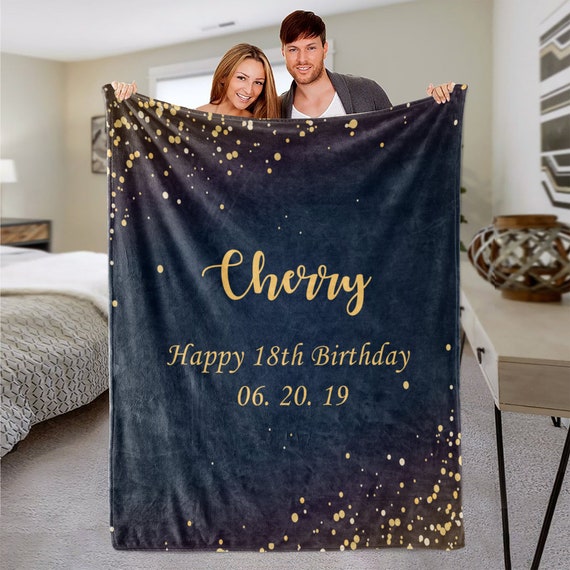 Personalized Name Blanket Fleece Blanket Custom Name Blanket Personalized Gift Happy Birthday Name Blanket Gift Gift for Her Etsy