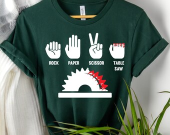 Rock Paper Scissors Table Saw Shirt: Woodworker Carpenter Gift