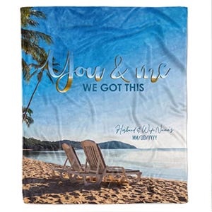 Couverture de plage personnalisée avec prénom de couple | vous et moi, nous avons cette couverture | Couverture d&#39;anniversaire de mariage | Cadeau romantique |