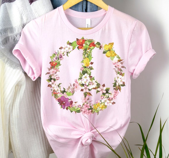 Let It Be Hippie Flower T-Shirt Gift For Women Let It Be Hippie Flower T-Shirt Gift For Women
