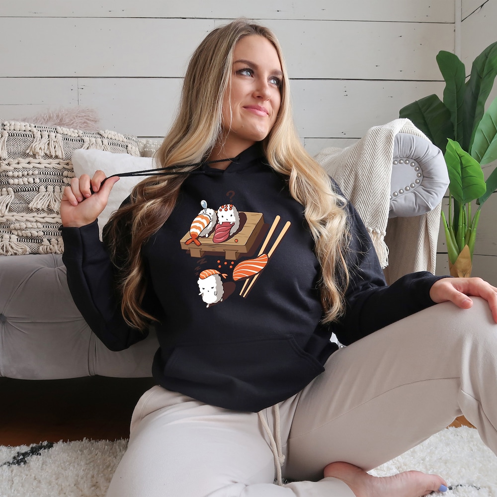 Sushi Hoodie, Birthday Gift, Foodie Hoodie, Japanese Hoodie, Kawaii Hoodie, Anime Hoodie, Gift For Him, Funny Hoodie, Japan Hoodie Amitytees