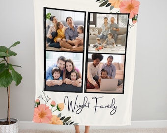 Personalized Family Photo Collage Blanket: Custom Fleece Gift