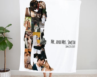 His and Hers Blanket, Wedding Blanket, Romantic Gift, Love Blanket, Couples Blanket, Name Blanket, Photo Collage Blanket, Wife Gift