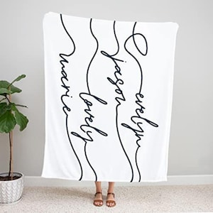 Custom Family Names Fleece Blanket, Personalized Gift