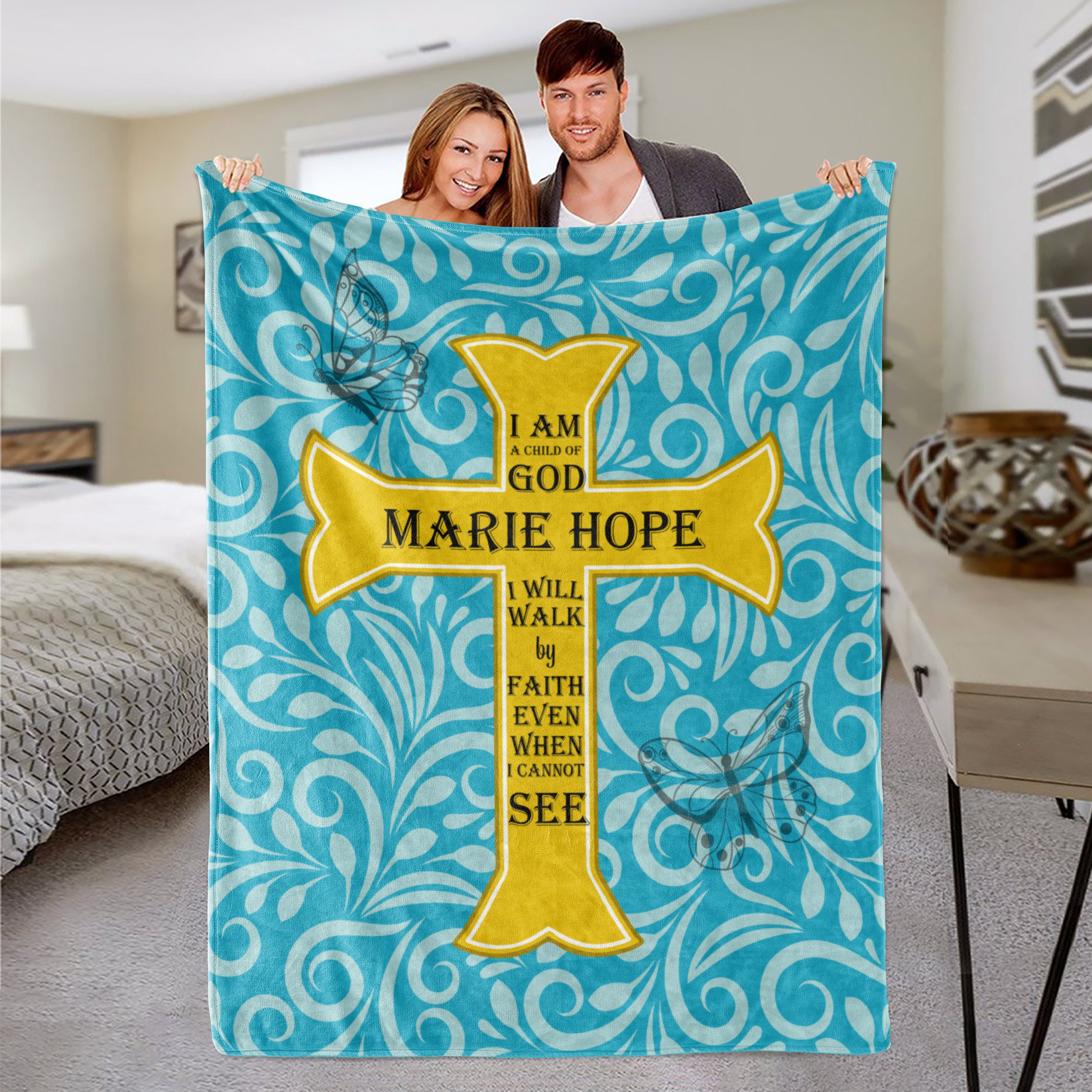 Personalized Name Prayer Blanket Family Gift Religious Etsy