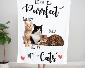 Personalisierte Haustier Foto Decke: Geschenk für Katzenliebhaber