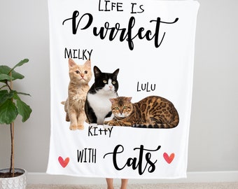 Personalized Blanket, Pet Blanket, Photo Blanket, Pet Lover Gift, Custom Blanket, custom cat blanket, cat lovers, Mom Gift, Gift For Her