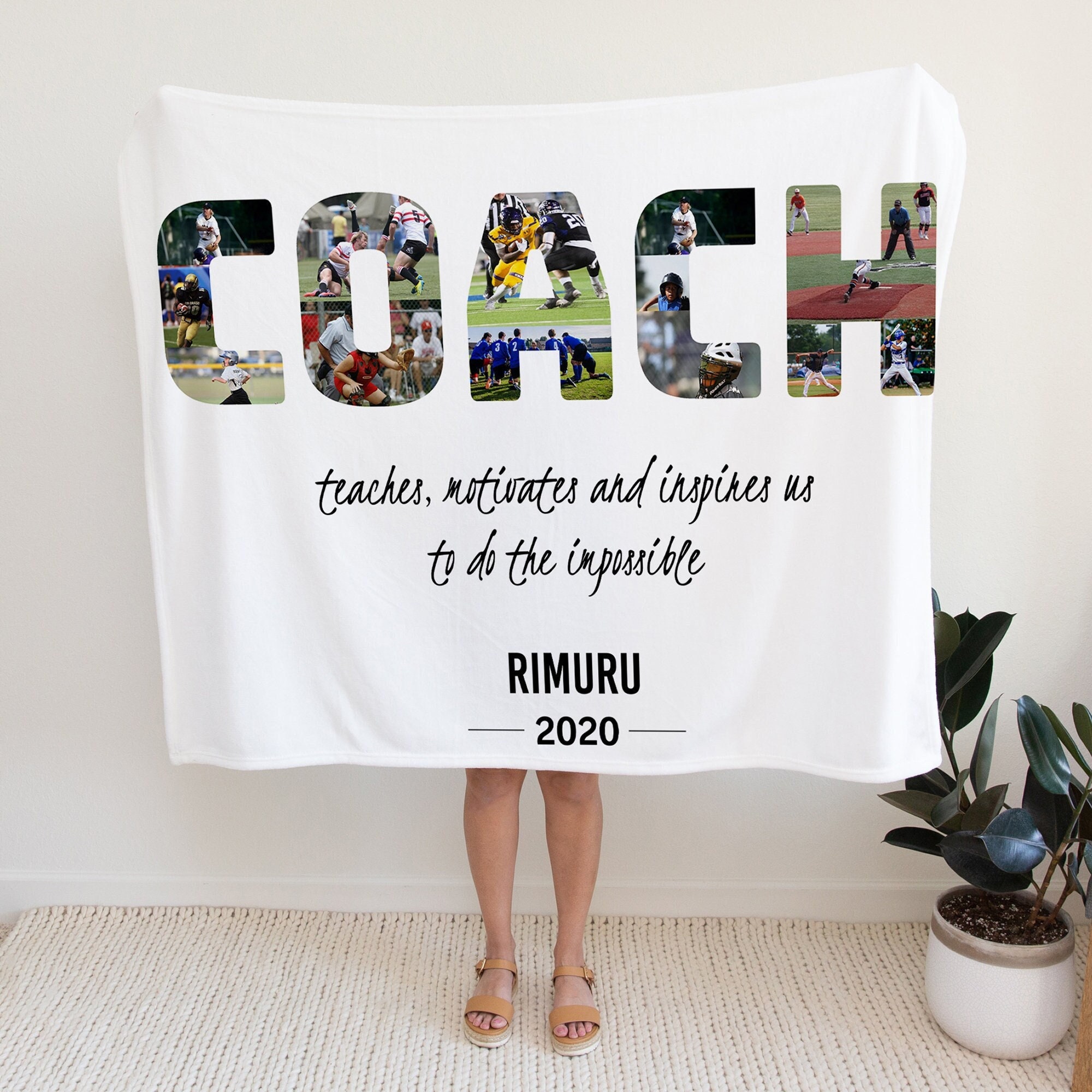 Personalized Photo Blanket Coach Appreciation Gift Coach Etsy