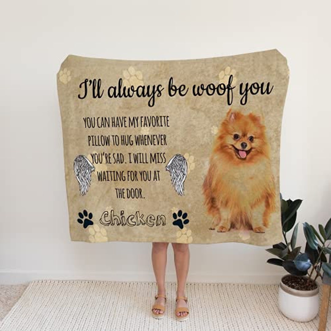 Personalized Dog Memorial Photo Blanket Custom Name Quote Blanket ...