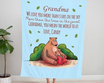 Grandma Blanket, Personalized Blanket, Name Blanket, Gift From Grandkids. Gift for Grandma, Nana Blanket, Gift for Mom, Blanket for Grandma