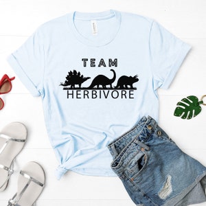 Team Herbivore Vegan T-Shirt: Funny Vegetarian Dino Tee