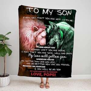 To My Son Blanket, Custom Name Blanket, Gift For Son, Family Blanket, Blanket For Boys, Personalized Gift, Personalized Name Blanket |