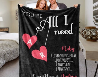 You Are All I Need Blanket,Name Blanket, Anniversary Blanket, happy anniversary, Wife Gift, Husband Wife, Anniversary gifts, Love Blanket