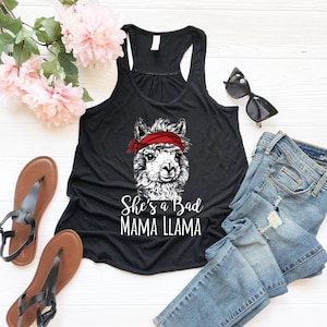 She is a Bad Mama Llama TShirt | Cute Tank Top Gift Tanks | Llama Gifts | Llama T-Shirt