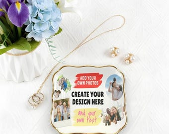 Custom Octagonal Ceramic Tray for Rings, Earrings and Dresser Storage
