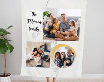 Family name picture blanket, Family Blanket, Custom Blanket, Personalize Blanket, Photo Blanket, personalized family, Name Blanket, Mom Gift