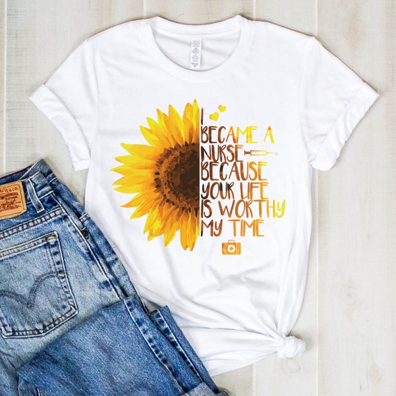 Sunflower Nurse Tshirt Nurse Gift Registered Nurses | Etsy
