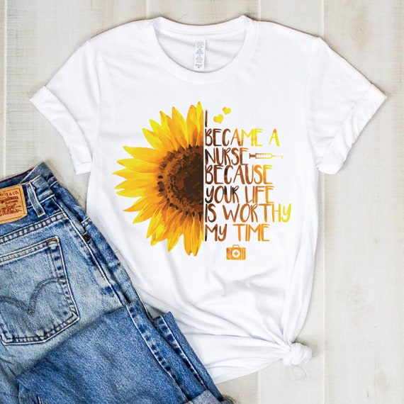 Nurse By Day Sunflower T-Shirt Floral Art Yellow Flower Gift Nurse By Day Sunflower T-Shirt Floral Art Yellow Flower Gift