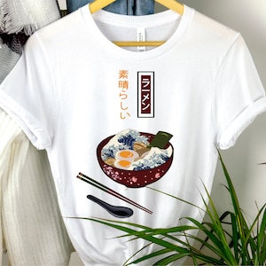 Ramen Waves Graphic T-Shirt: Japanese Anime Kawaii Shirt