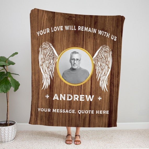 Buy Personalized Memorial Blanket With Photo Name and Quote