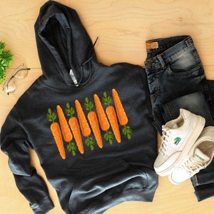 Farmer Carrot T-shirt Hoodie | Plant Tshirt Sweatshirt | Plant T Shirt | Vegan Clothing | Vegetarian T Shirt | Vegetable T Shirt Sweater