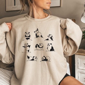 Funny Yoga Panda Sweatshirt, Yoga Sweatshirt, Namaste Meditation Sweatshirt, Funny Yoga Shirt, Yoga Sweatshirt, Gift For Her, Funny Panda