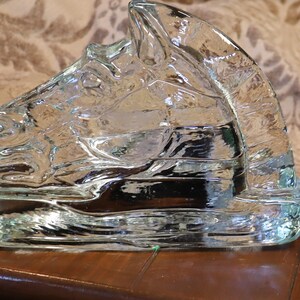 Vintage heavy glass horse bookends