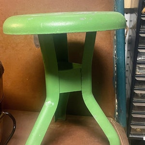 Vintage heavy duty 3 leg steel milk stool